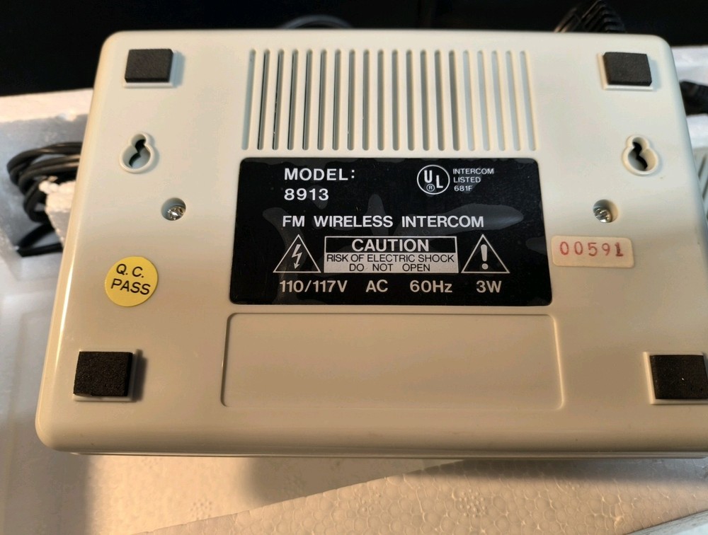 Fasco Intercom 3 Channel FM Wireless Plug n Play 2 Units Pair