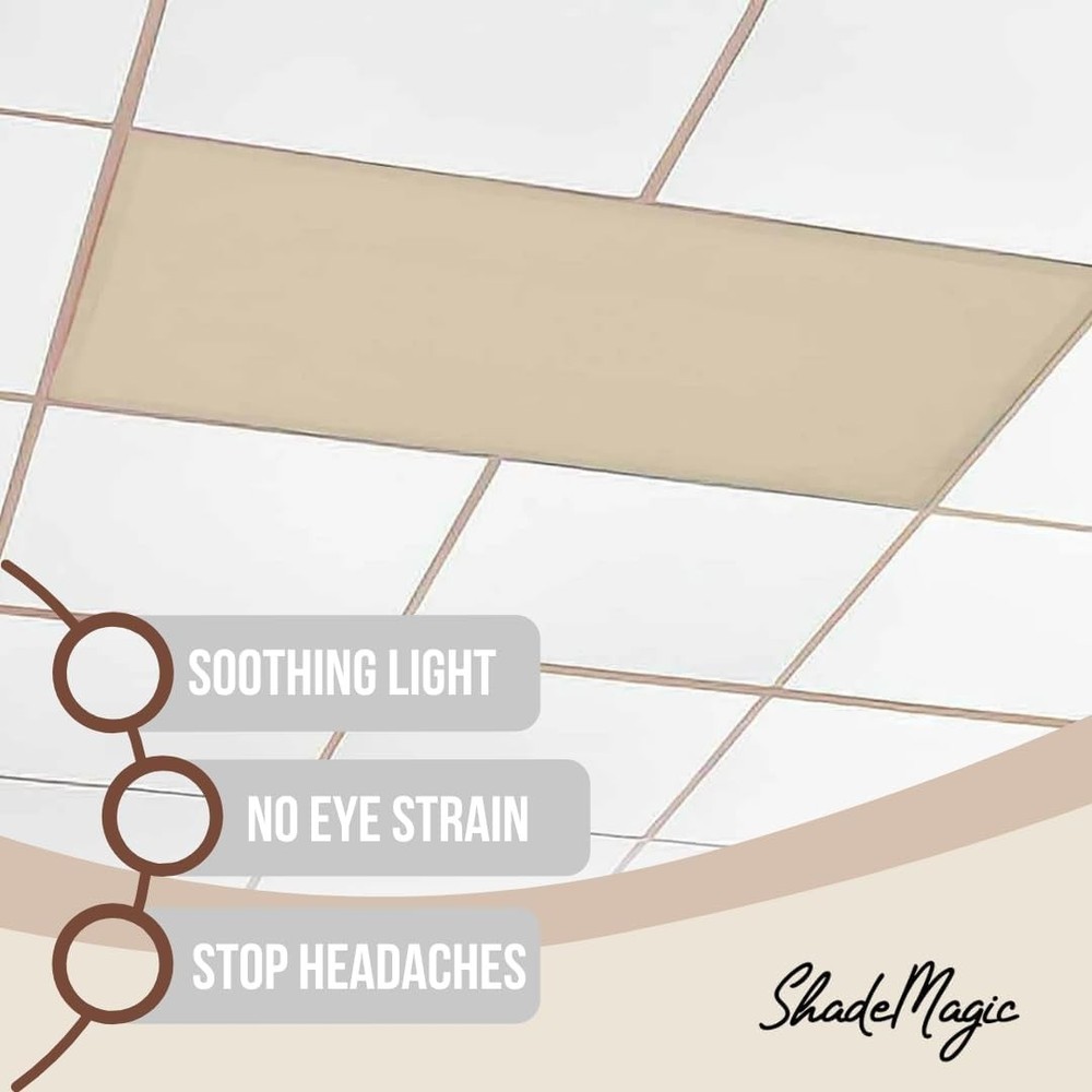 Mocha Fluorescent Light Filter Covers - 4 Pack for Glare Reduction