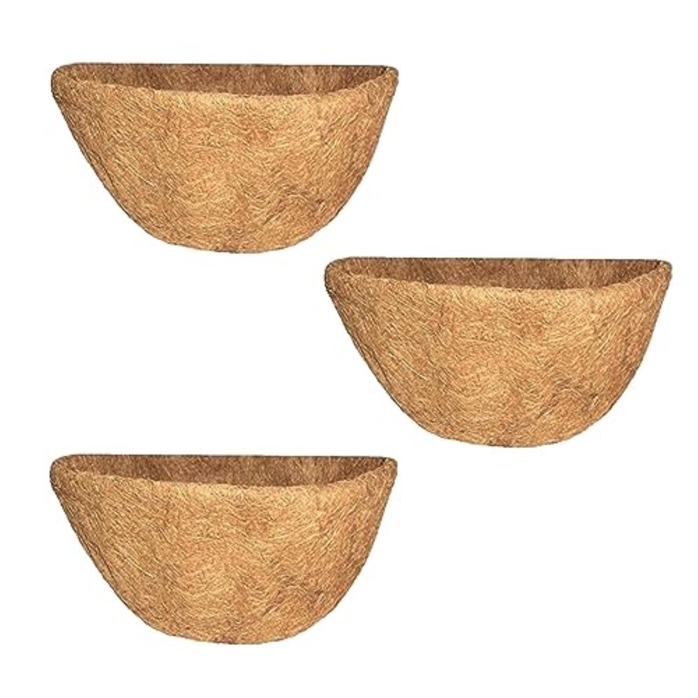 Gardener Select Half-Round Coco Liner for Wall Baskets & Planters, 16" (3 Pack)