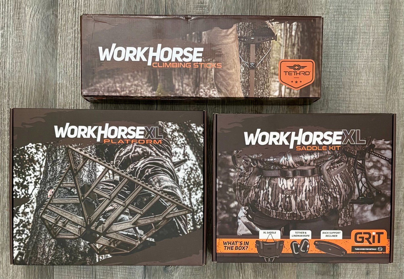 Tethrd Grit XL Saddle MO Bottomland, XL Platform, & Workhorse Sticks Package New