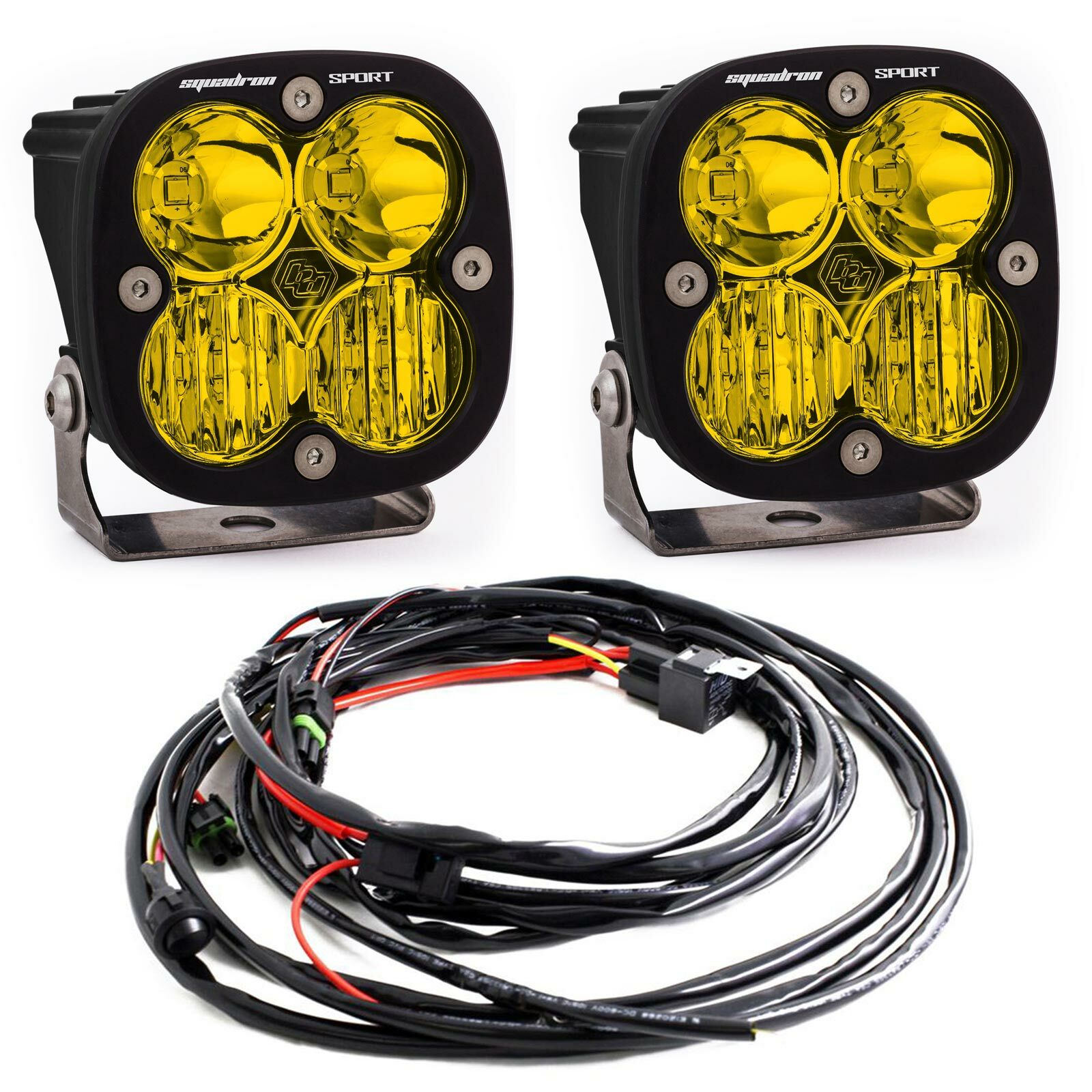 Baja Designs™ Squadron Sport Amber LED Pair Driving/Combo Lights w/ Wire Harness