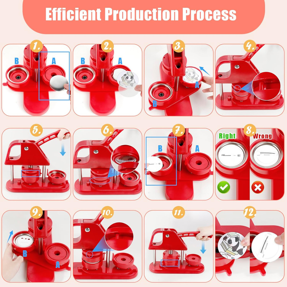 200 Sets 25Mm Button Maker Supplies for Button Maker Machine 25Mm, Includes Blan