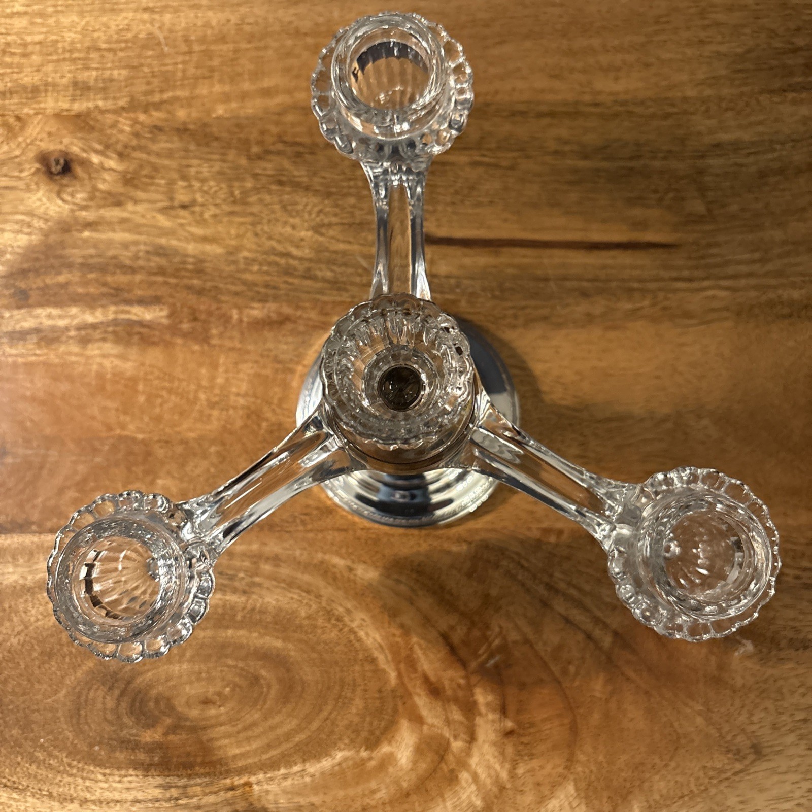 Vtg Cambridge Epergne Sheffield Sterling Weighted Base Centerpiece Candle Holder