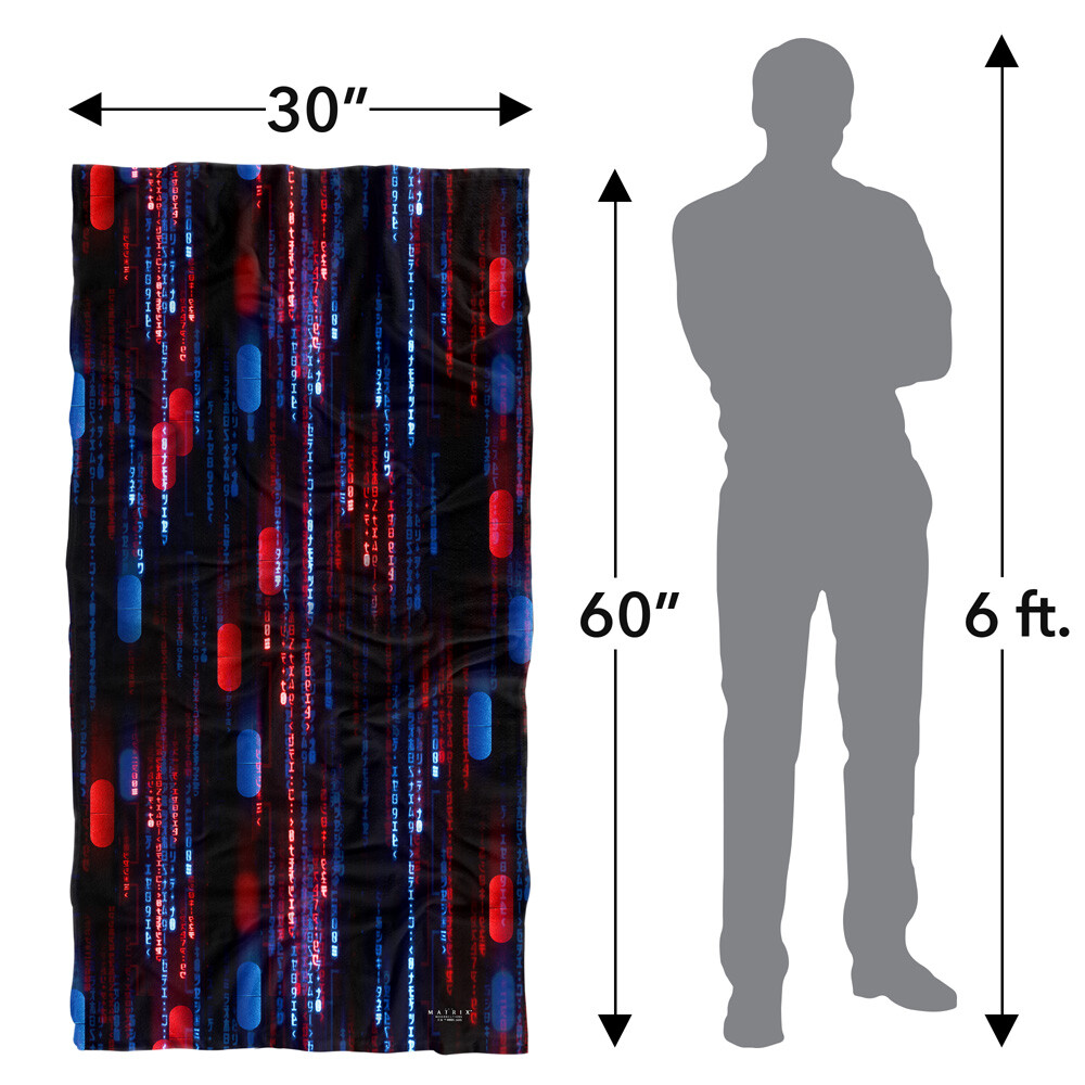 The Matrix Resurrections Beach Towel 30"x60" Pill Code Microfiber Official
