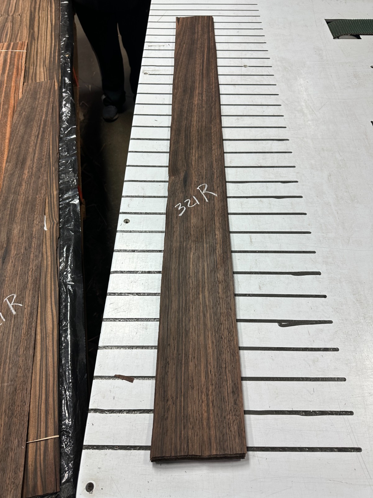 Ebony Raw Wood Veneer 2 sheets 50'' x 4'' 321R