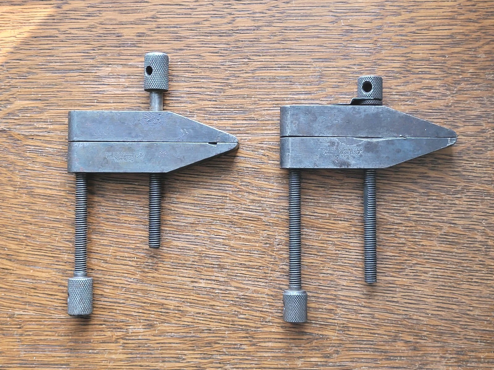 (2) Vintage L. S. Starrett No. 161-D Parallel Clamps 4" Machinist Tools USA
