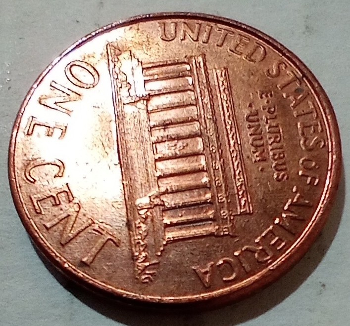 One Cent 2001 D Misaligned Die Obverse Error MAD DDO DDR