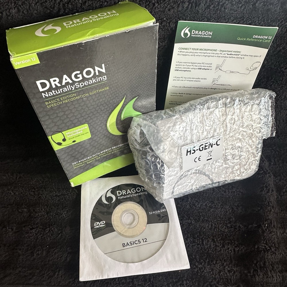 Nuance Dragon NaturallySpeaking 12 Basic Speech Recognition Software - NEW OPEN