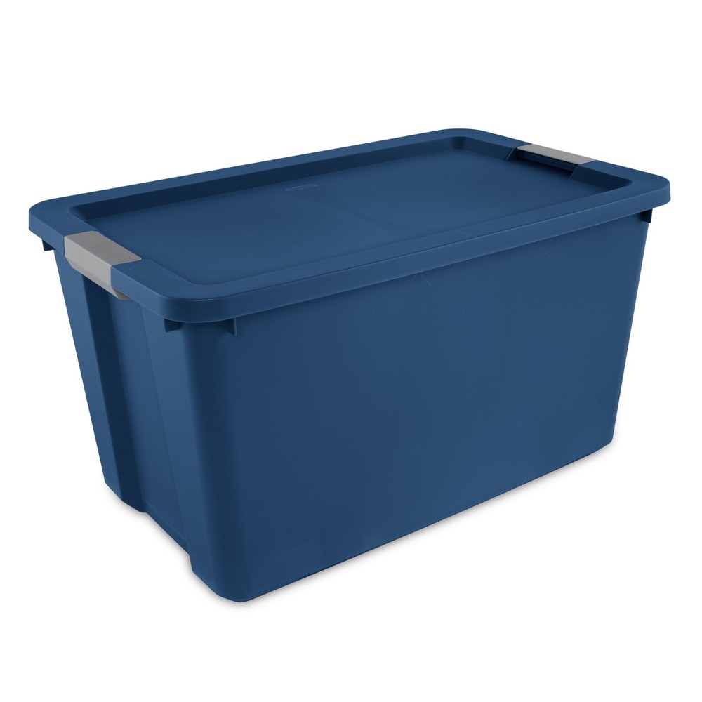 Extra Large Storage Bin, 34 Gallon Plastic Storage Container with Latch Lid,Blue