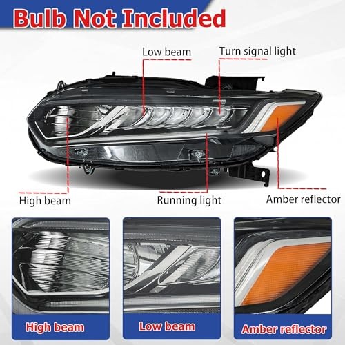 Driver Side Headlights Assembly Halogen Replacement for Accord 2018-2020