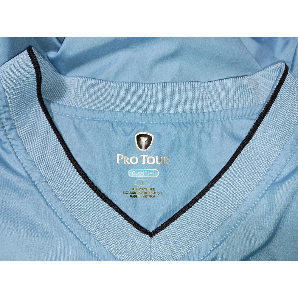 PRO TOUR, Blue Golf Pullover Golf Windbreaker,Men Size L
