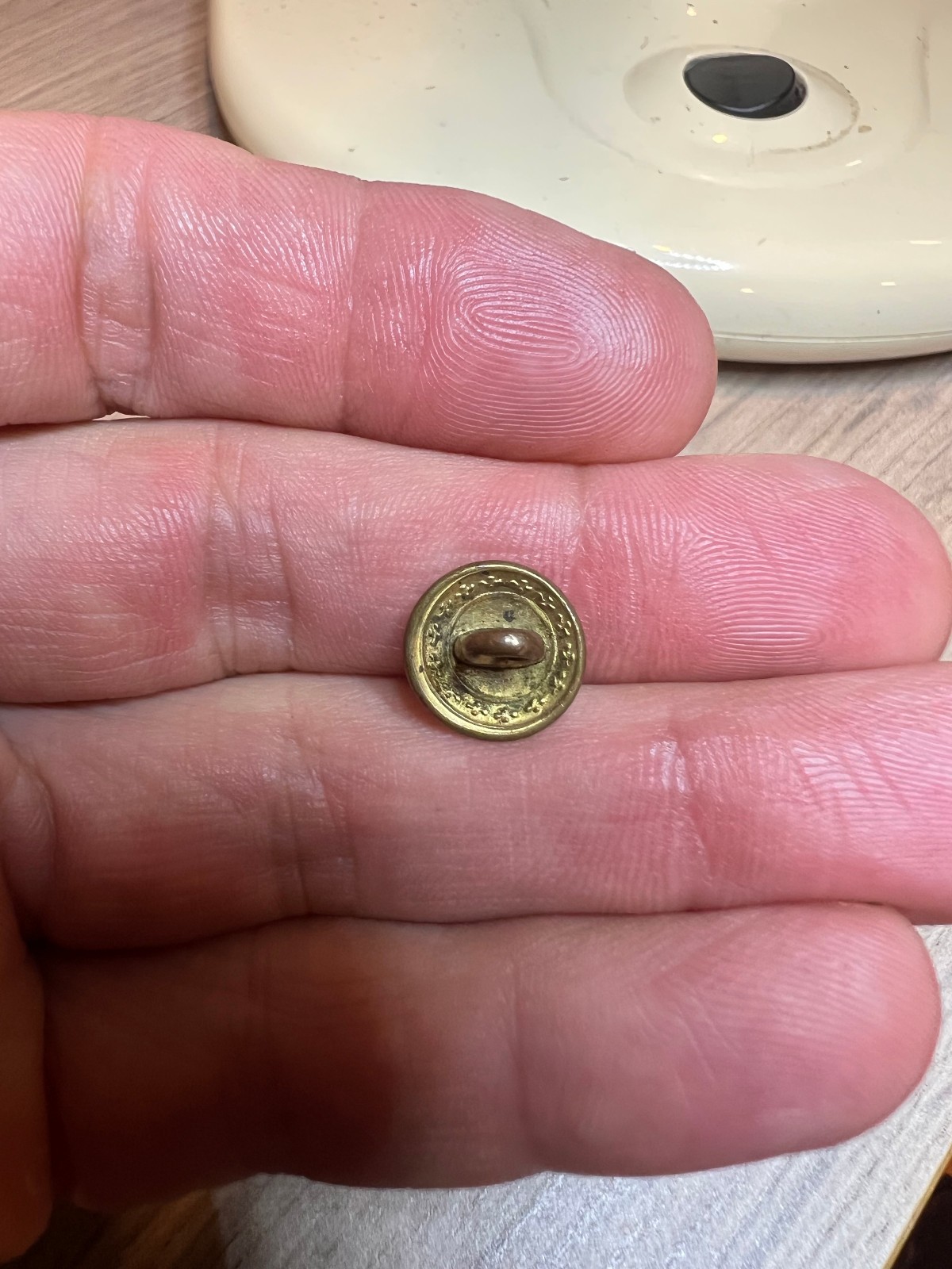 Scarce 1-Piece Log Cabin 1840 Harrison Presidential Campaign Vest Button