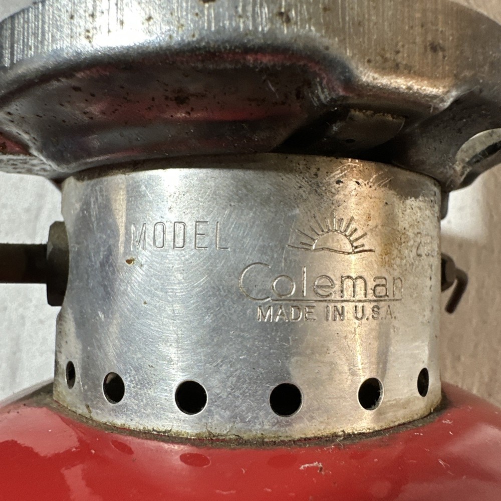 Vintage 5/72 Coleman Model 200A Red Camping Lantern without globe untested