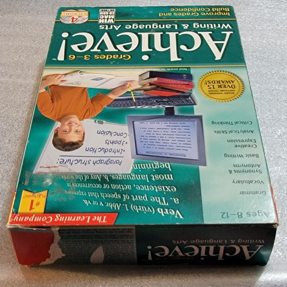 Achieve! Writing & Language Arts Grades 3-6 CD Learning Software Windows & Mac