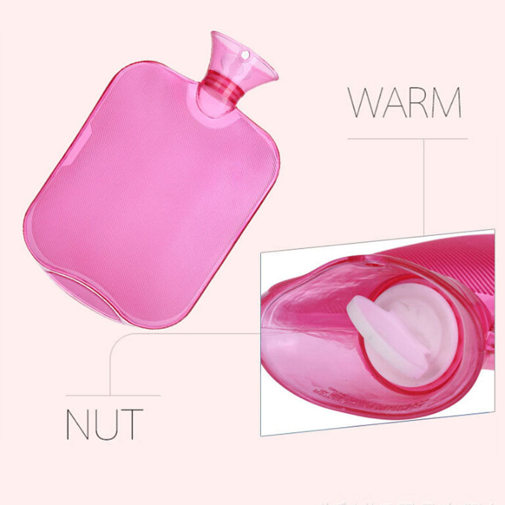 Large PVC Rubber HOT WATER BOTTLE Bag WARM Relaxing Heat / Cold Therapy 2 Liter