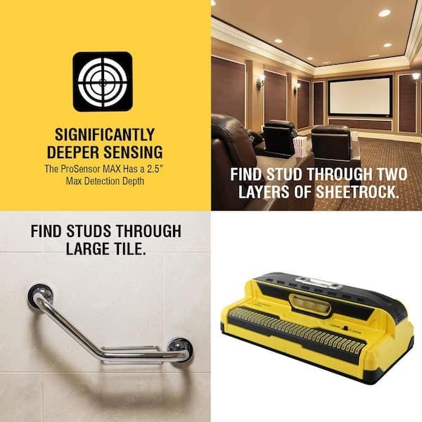 Prosensor MAX Stud Finder with Case, 2.5 In. Detection Depth Stud Detector for T