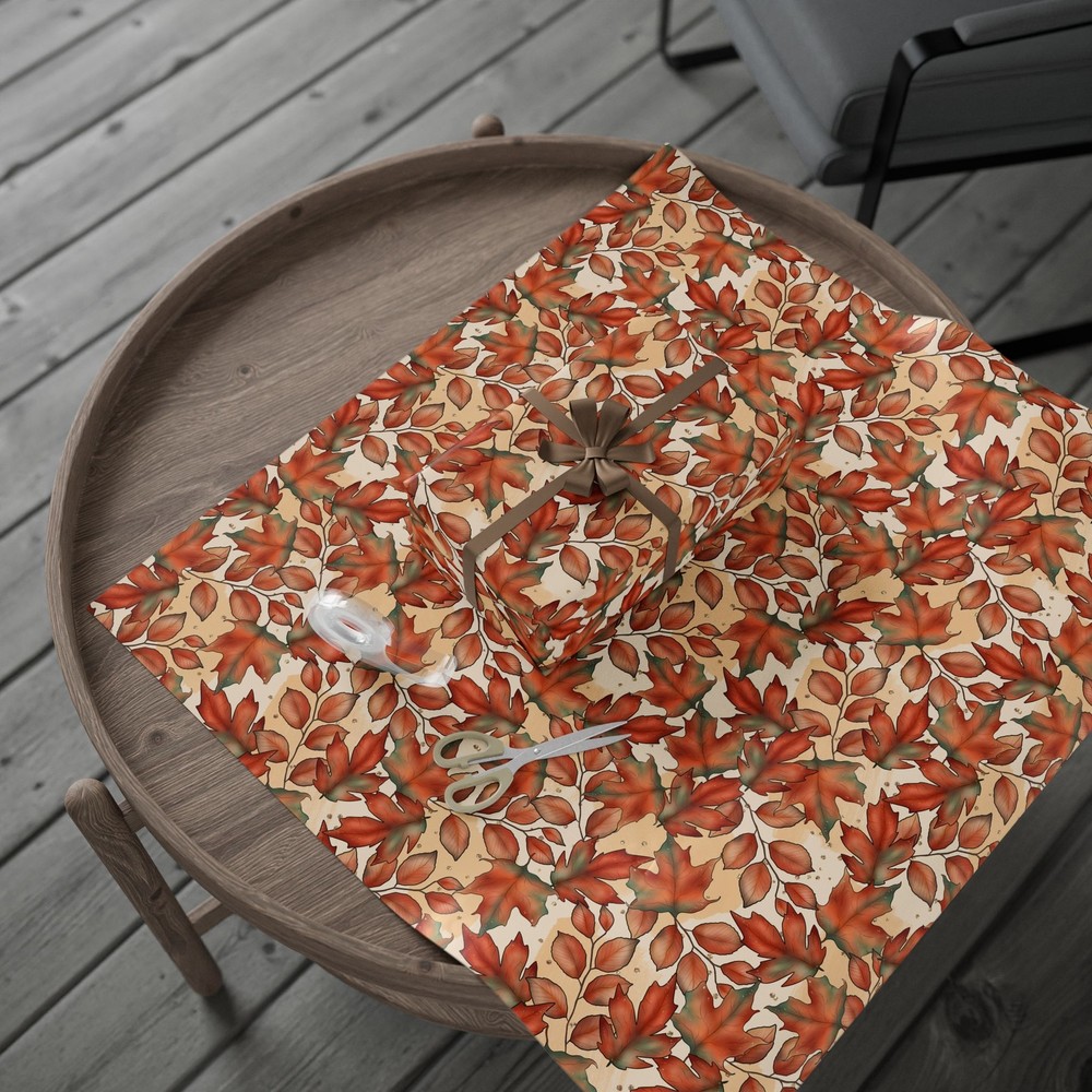 Autumn Fall Leaves Pattern Wrapping Papers
