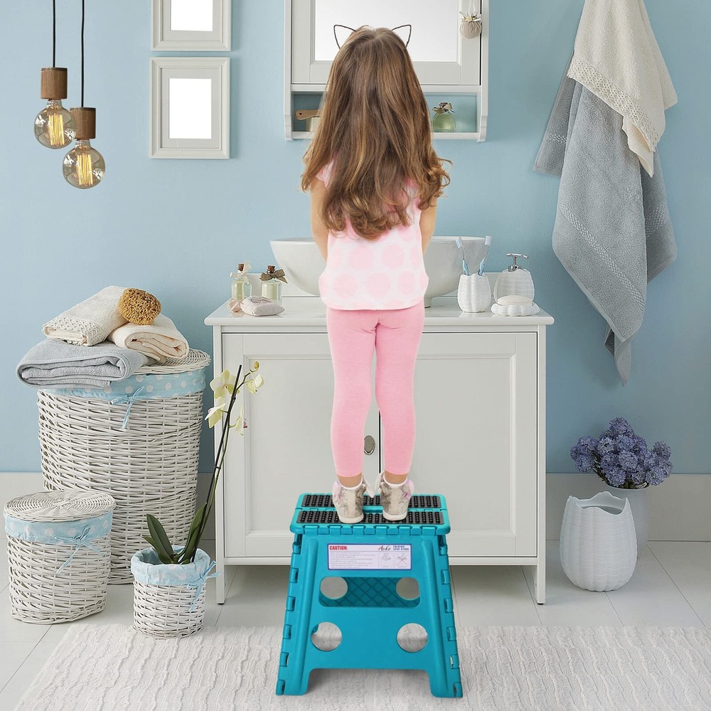 Folding Step Stool - 13" Premium Heavy Duty Foldable Stool for Adults Kitchen...