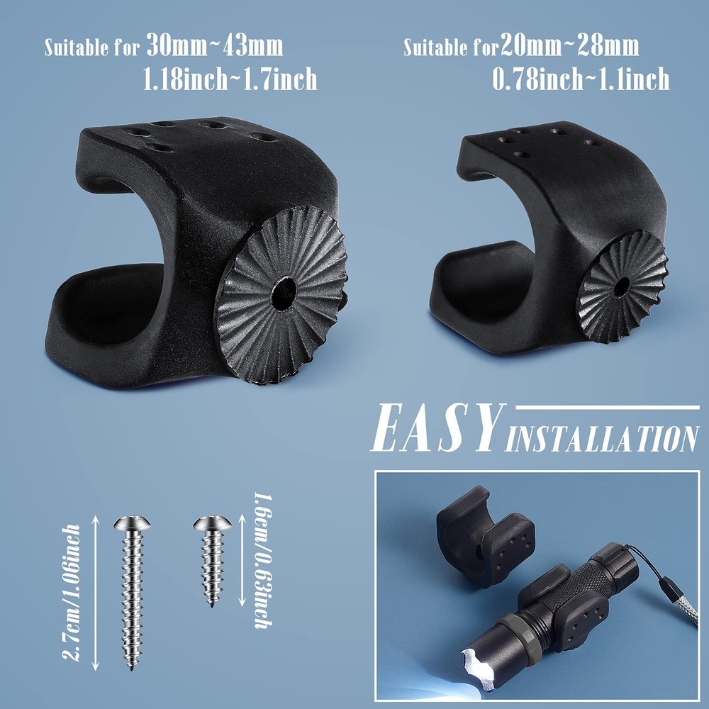 Jetec 8 Pieces Flashlight Mounting Brackets with Screws Versatile Clip...