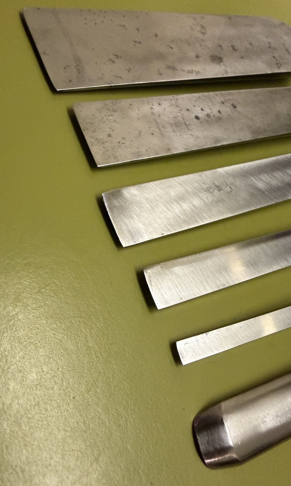 SUPERB 6-pc Set PEXTO vtg Socket Chisels w/MATCHING Handles & CANVAS TOOL ROLLUP