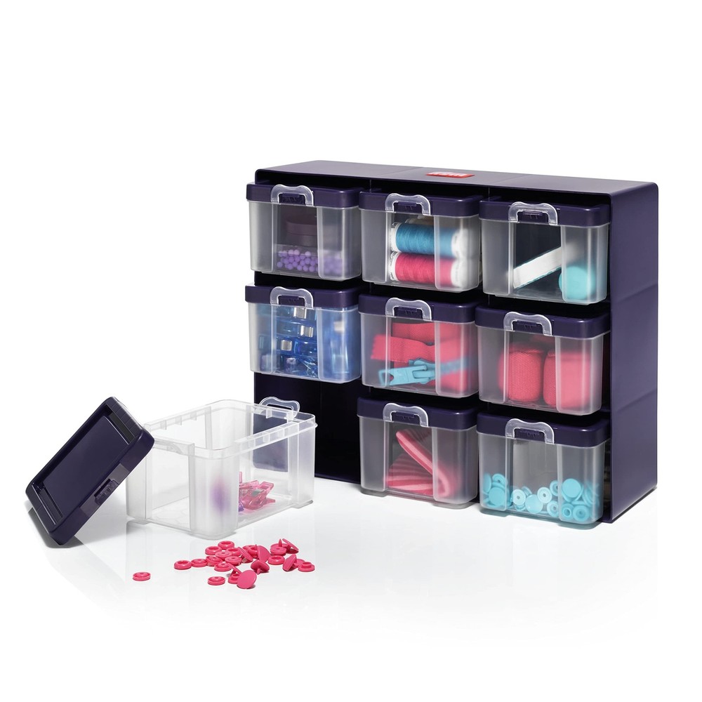 Clear 9 Compartments Organizer Box Multicoloured
