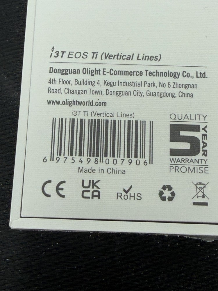 Olight i3T EOS (Titanium Vertical Lines) Limited Edition Flashlight *SEALED*