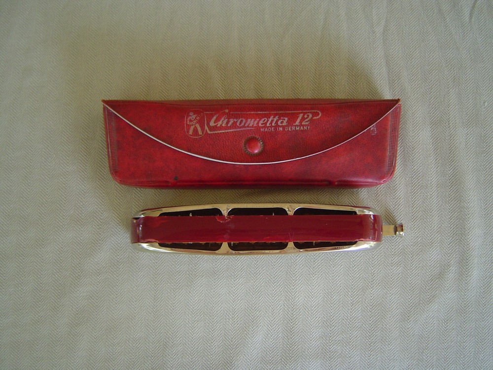 "CHROMETTA 12" "C" GERMAN MADE CHROMATIC HARMONICA BY M. HOHNER & STORAGE CASE