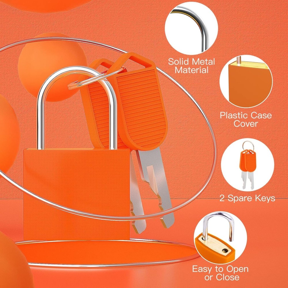 5Pcs Small Locks with Keys, Multicolor Luggage Locks ABS Plastic