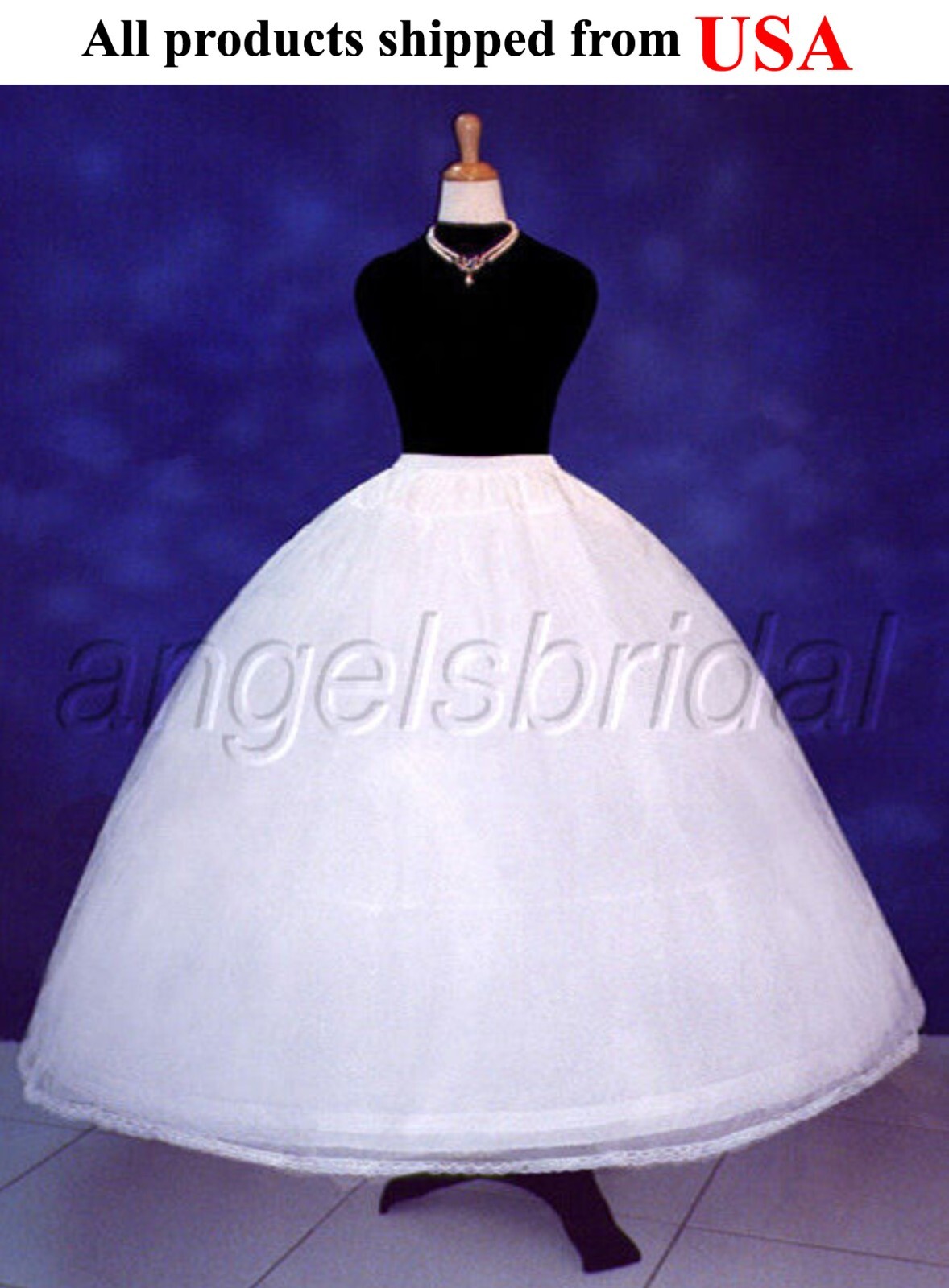 Premium Quality 4-Hoop Super Full Petticoat Crinoline Costume Prom Skirt Slip
