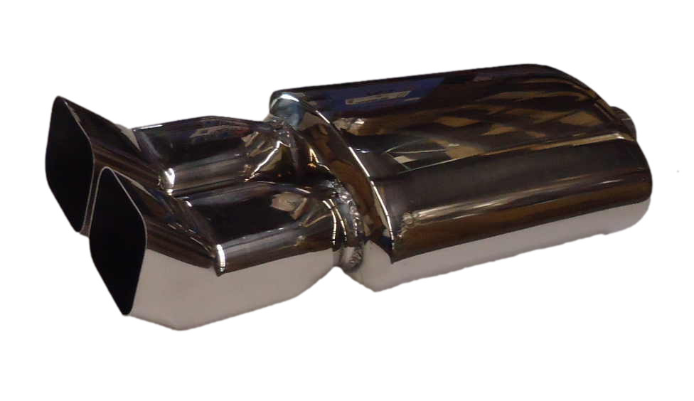 Universal Stainless Steel Dual Square Tips Performance Muffler 2.5" Inlet