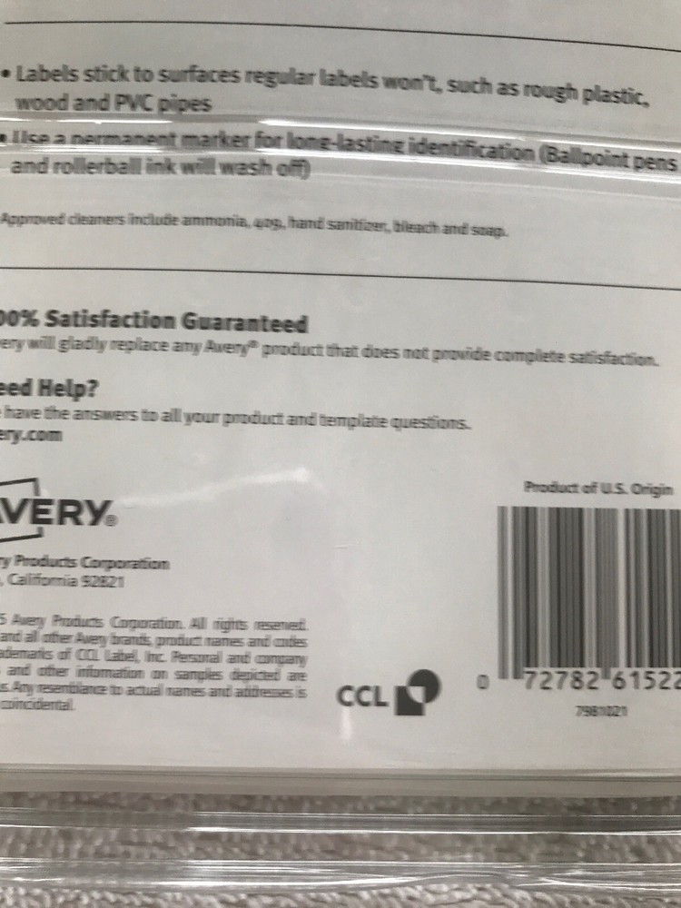 Avery® Durable Multi-Surface ID Labels, 1 1/4 x 3 1/2, White Professional Grade