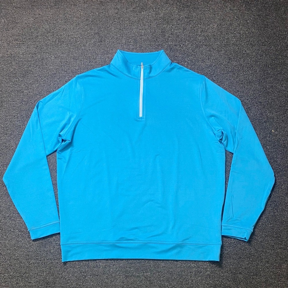 Peter Millar Perth 1/4 Zip Pullover Blue Mens Large MS24EK40B Performance Golf