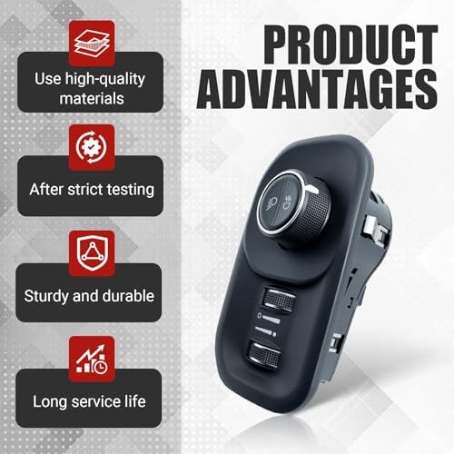 Headlight Fog Light Headlamp Switch Control Assembly Compatible with 2019-2024