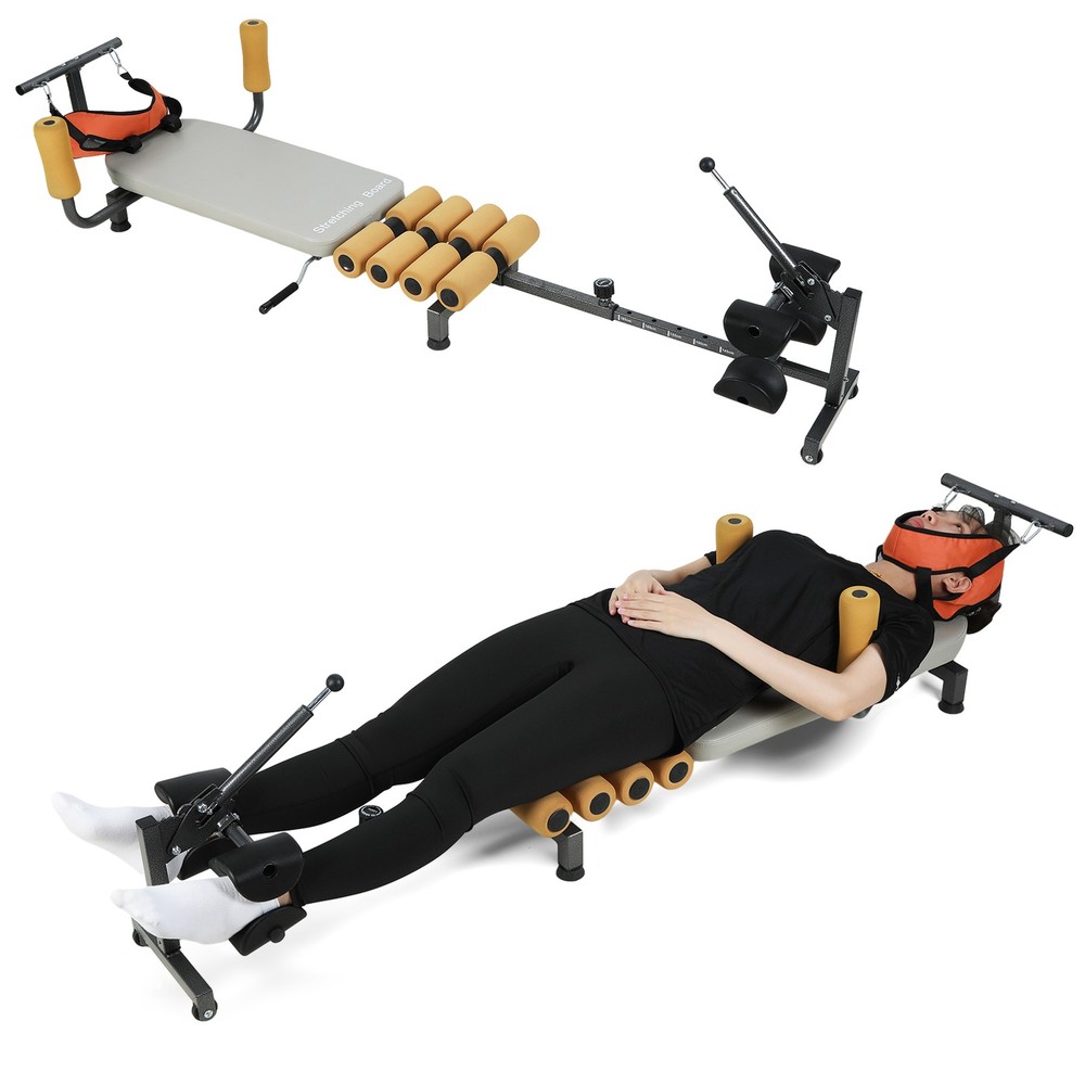 Back Lumbar Traction Stretch Bench Adjustable Stretch and Decompression Table