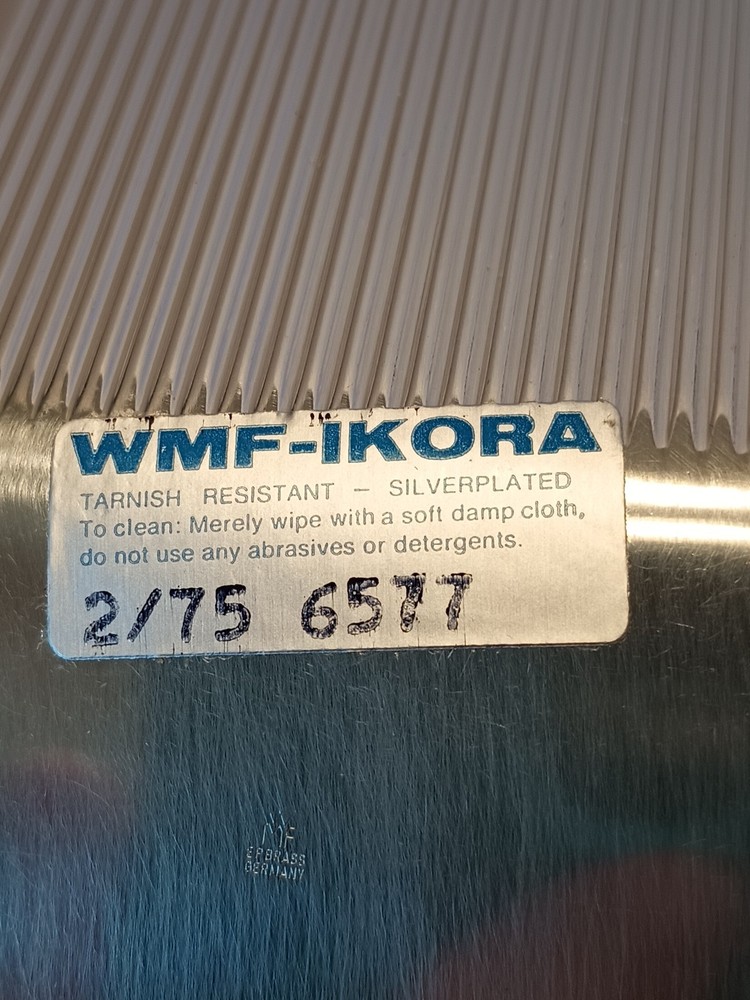 WMF-Ikora German Brushed Silver Plate Rectangle Flat Serving Plate MCM EP Brass