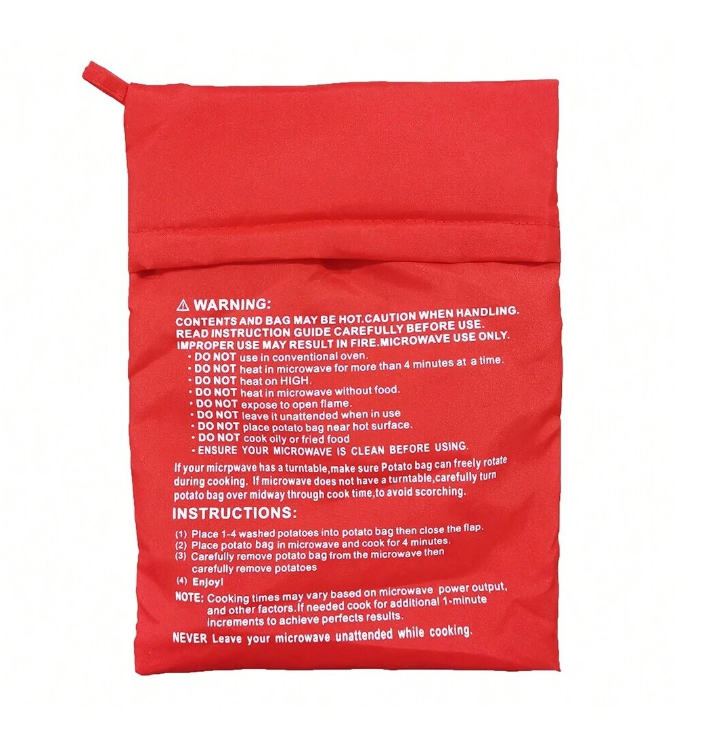 1Pcs Washable Microwave Potato Bag - Quick Baking Cooker, Reusable Kitchen Tool