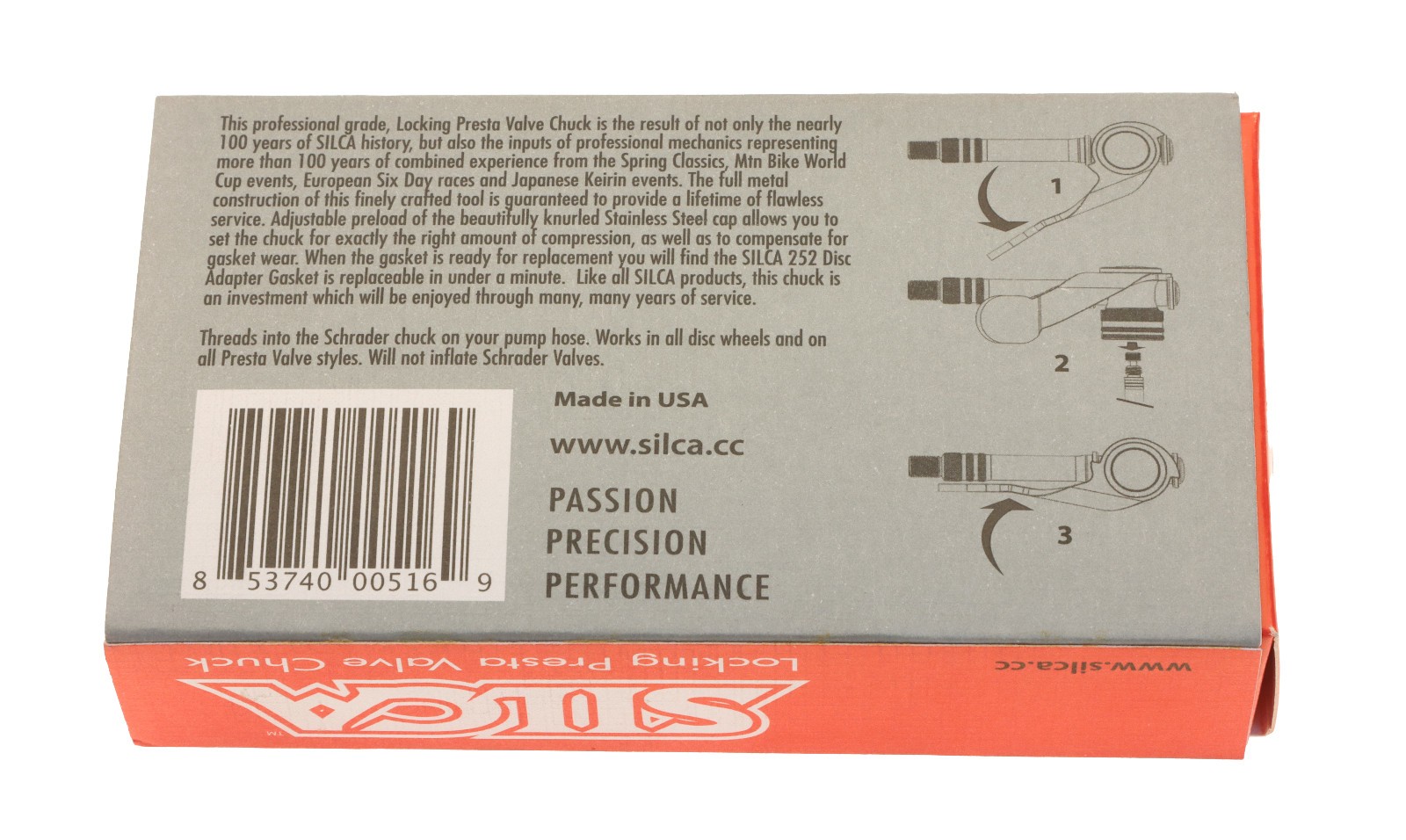 Silca Hiro Side-Lever Locking Presta Chuck Stainless Steel Made in USA New