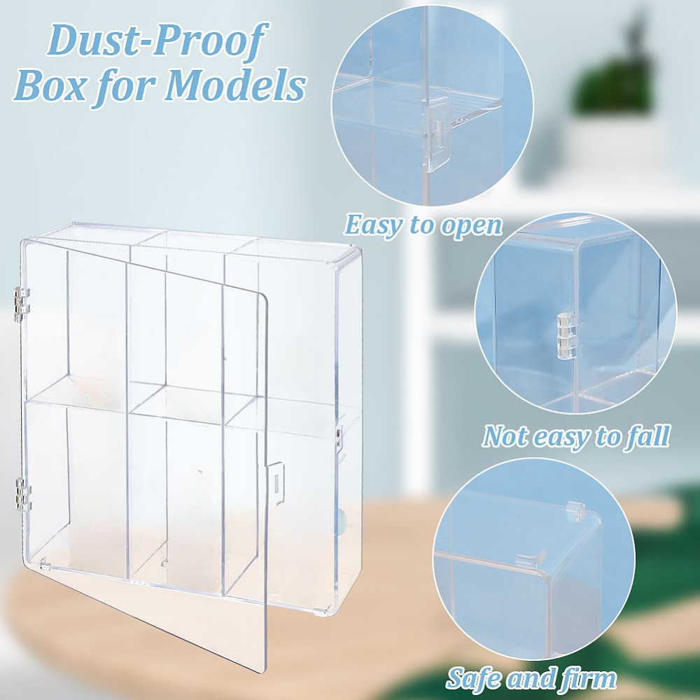 1pc 6 Grids Acrylic Bead Containers Storage Container for Beads Rectangle Clear