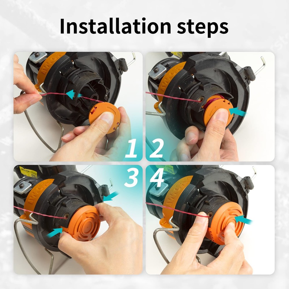 Worx 15 Pack Trimmer Spool Line Replacement Weed Eater String 0.065'' 12 Spools