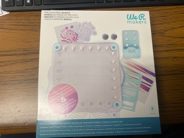 WE R MAKERS 8 PC. PRECISION PRESS BUNDLE STAMP AND STENCIL HOLDER