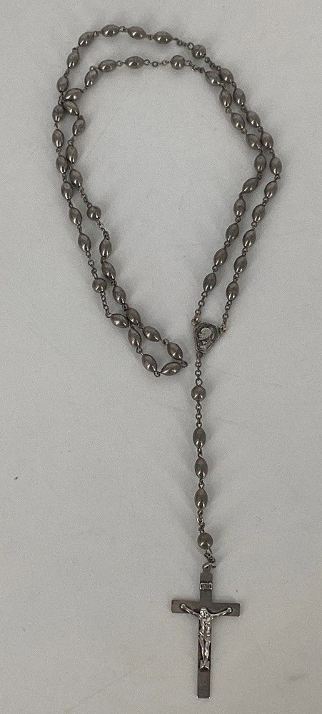 Vtg  Antique Heavy Sterling Silver 925 Catholic Rosary 24 Grams 20 G2U