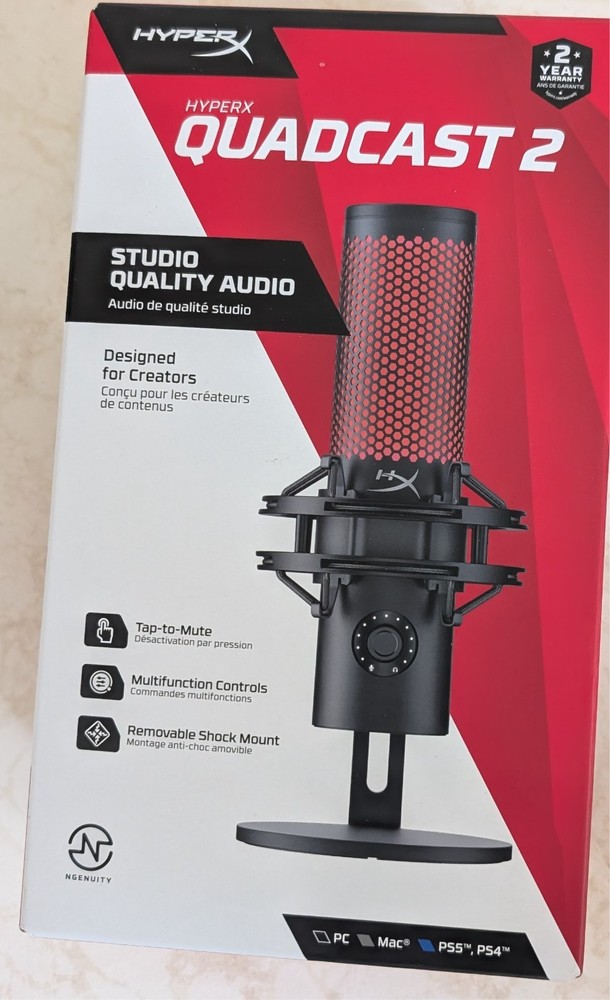 Sealed New! HyperX QuadCast 2 - USB Microphone (Black)