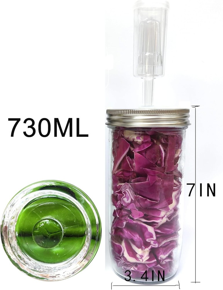 2 set Complete Fermentation Kit，2 Fermenting Mason Jars ，2 0.73 Liter