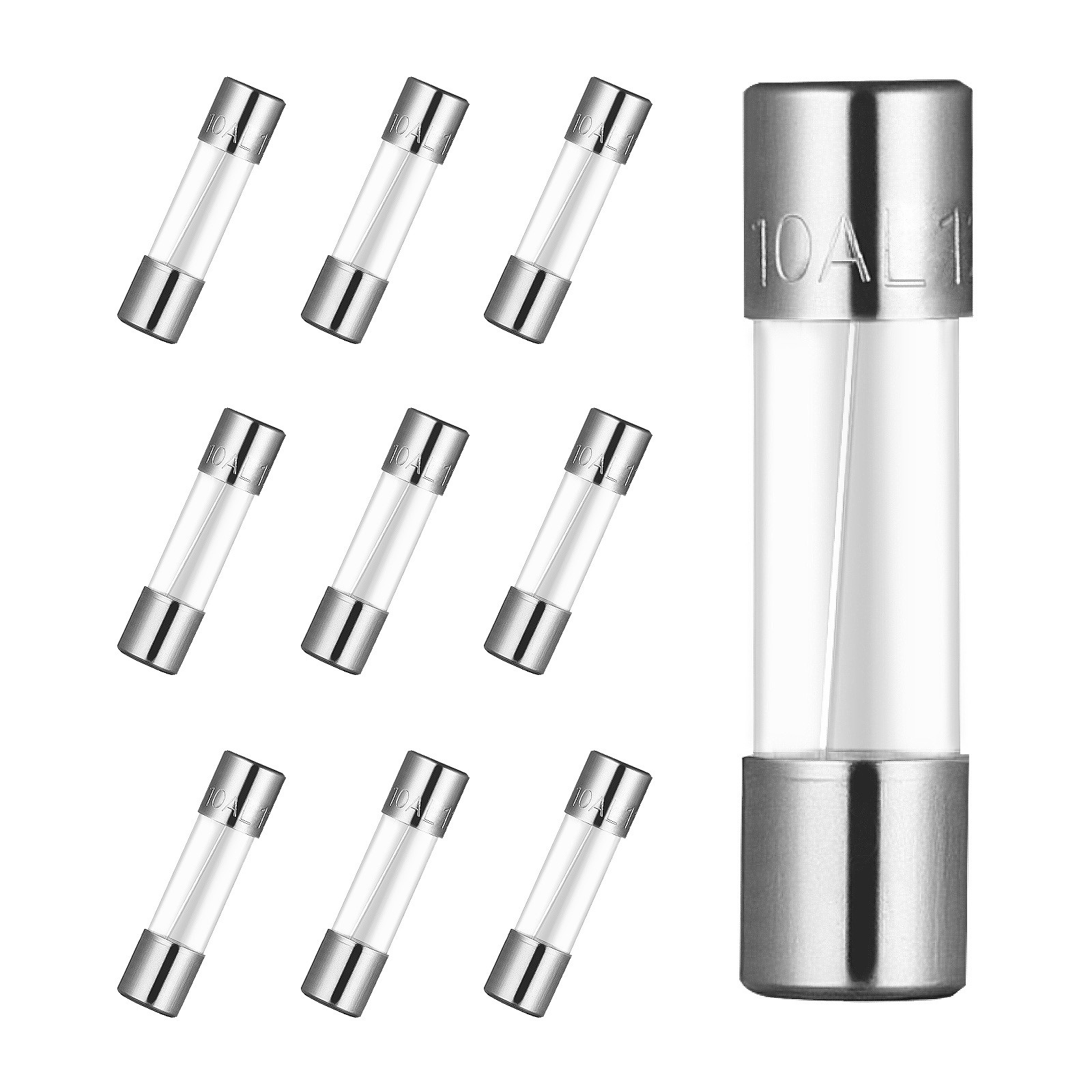 120 Pcs Fast-Blow Glass Fuses Assortment Kit 125V 5 x 20 mm & 3.6 x 10 mm