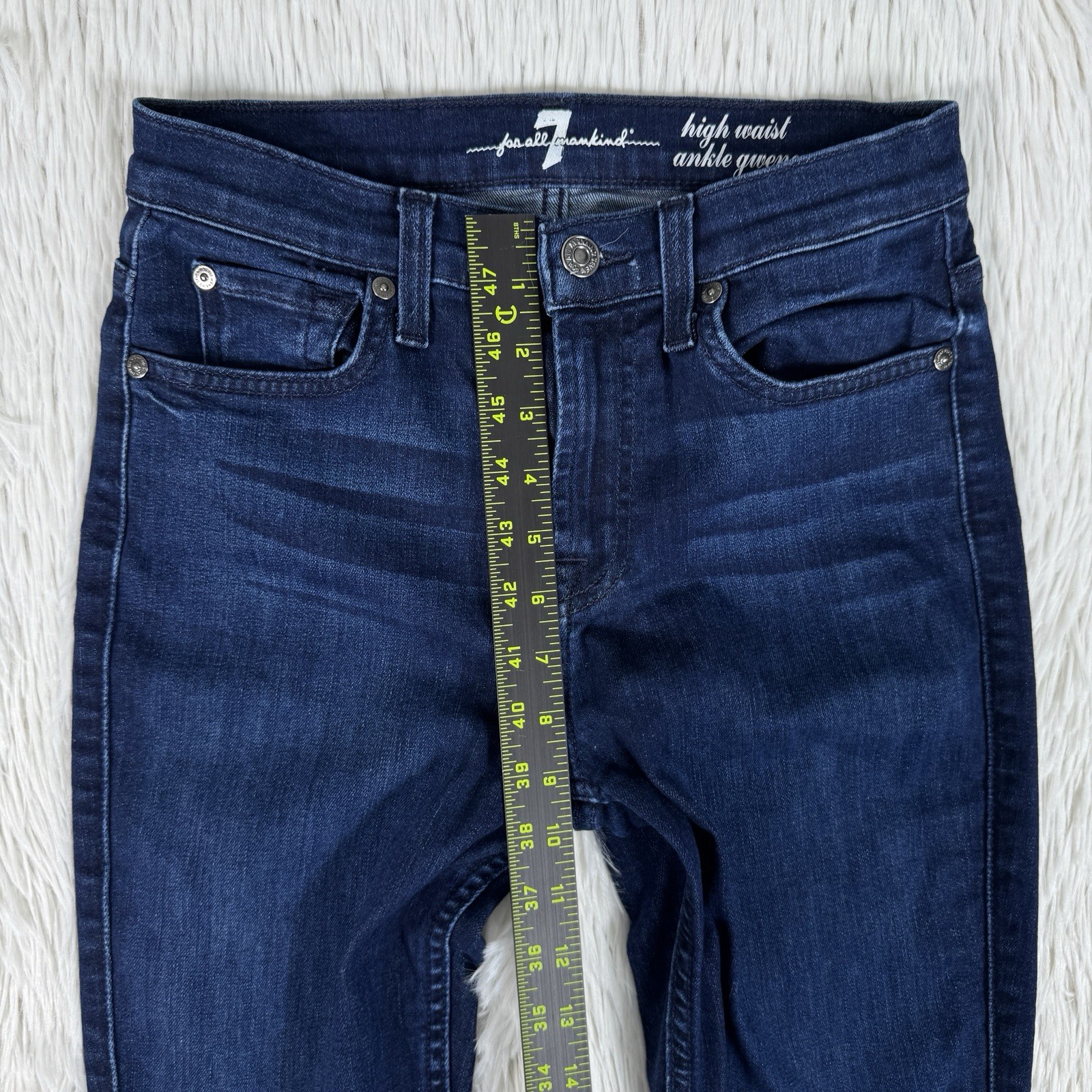 7 For All Mankind Gwenevere Dark Wash High Waist Ankle Denim Jeans Women's 26