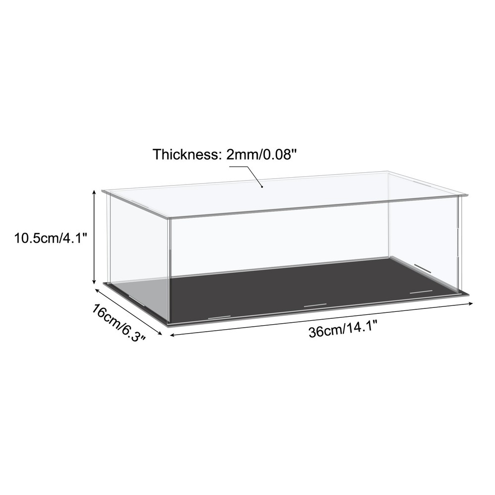 Acrylic Display Case Plastic Box Cube Storage Box Clear 36x16x10.5cm