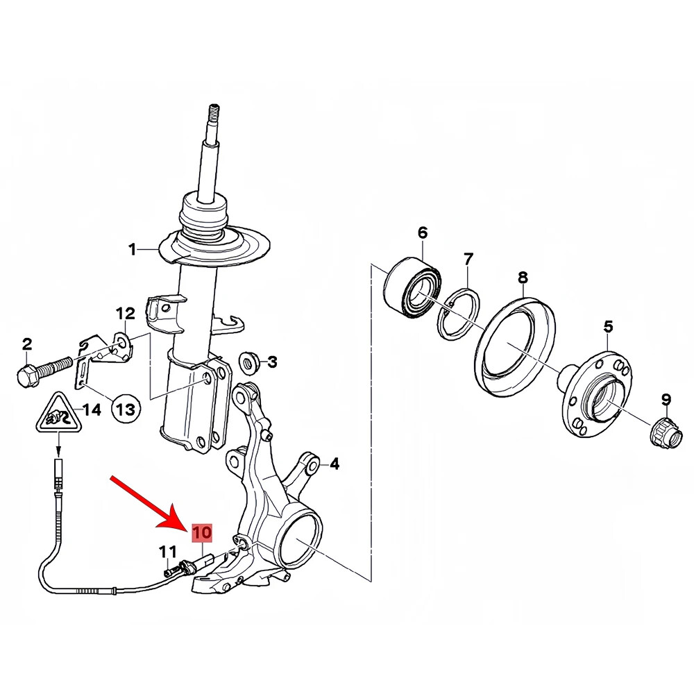 For BMW E60 E61 E63 E64 E66 E82 E90 X5 E53 ABS Wheel Speed Sensor Plug Connector