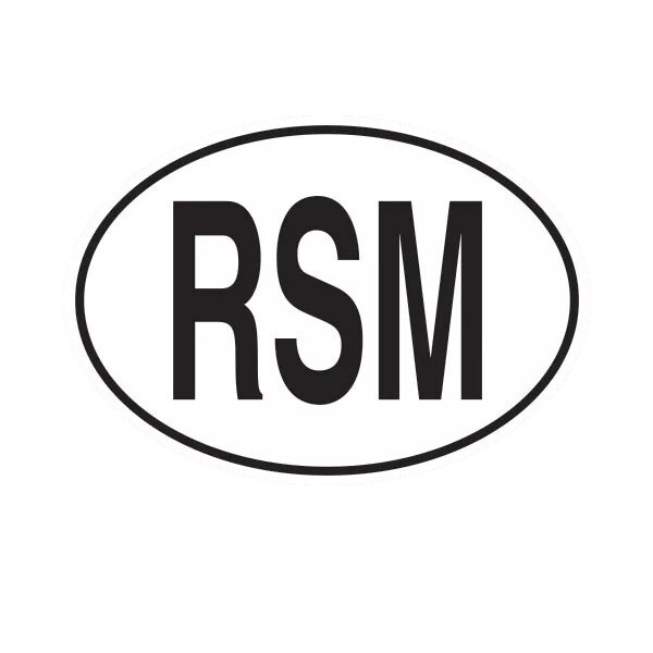 RSM San Marino Country Code Oval Sticker Decal