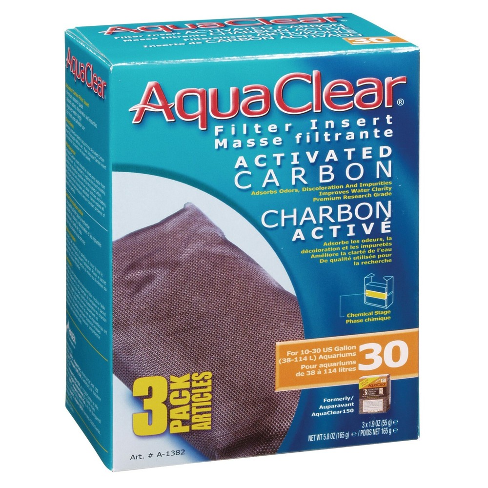 AQUACLEAR - 20 - 30 - 50 - ACTIVATED CARBON FILTER REPLACEMENT INSERT - 3 PACK