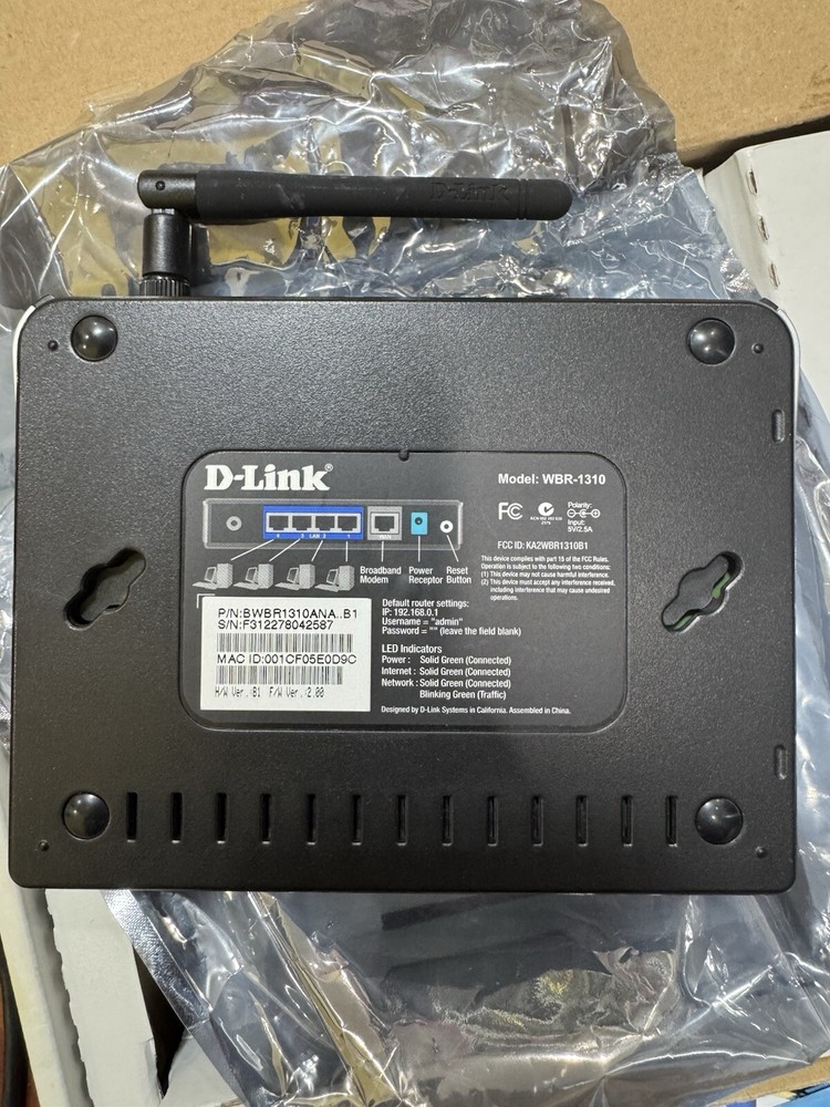 D-Link WBR-1310 Wireless G Router - Open Box, Never Used